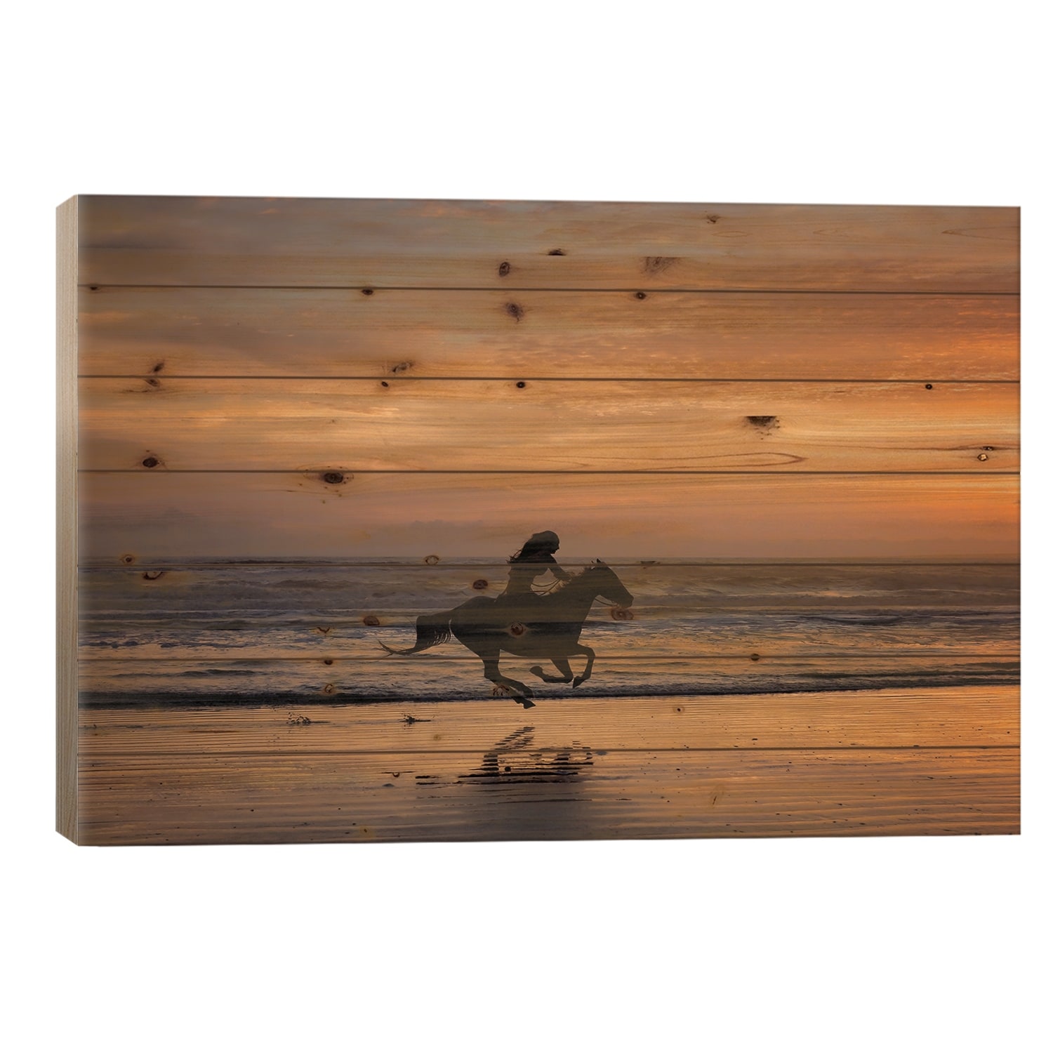 Sunkissed Horses IV Print On Wood by PHBurchett - Multi-Color