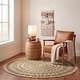 preview thumbnail 1 of 36, SAFAVIEH Handmade Natural Fiber Valentien Casual Jute Rug 4' Round - Green/Natural - Round