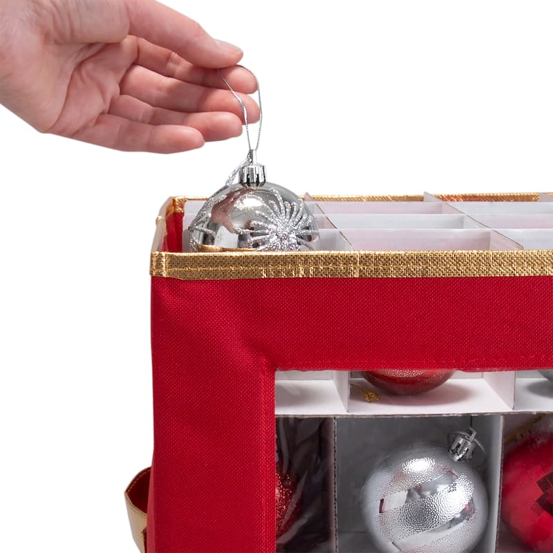 Simplify 64 Count Large Ornament Storage Box with See Through Window