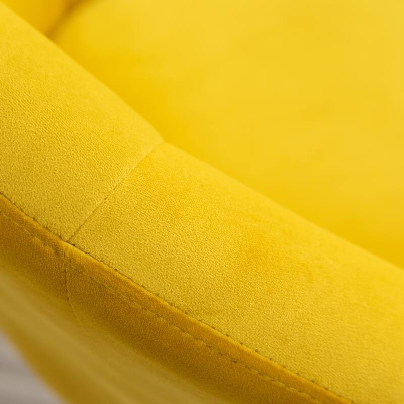 Yellow 28.25" Velvet Swivel Accent Chair
