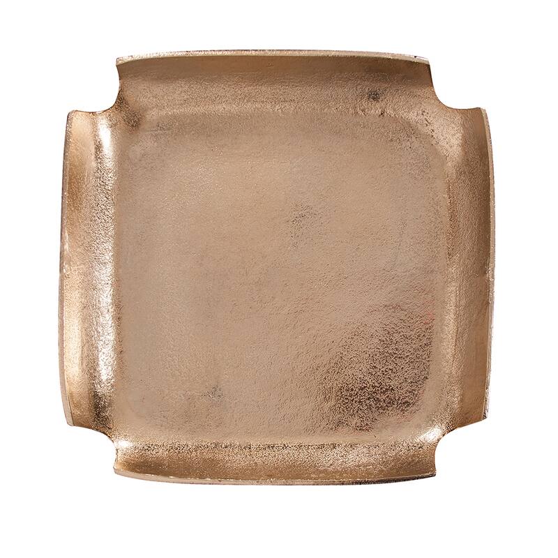 Allan Andrews Raw Gold Decorative Metal Tray with Notched Corners
