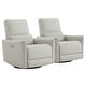preview thumbnail 133 of 171, Spruce & Spring Asher Power Swivel Glider Recliner Light Grey-Faux Leather-Set of 2
