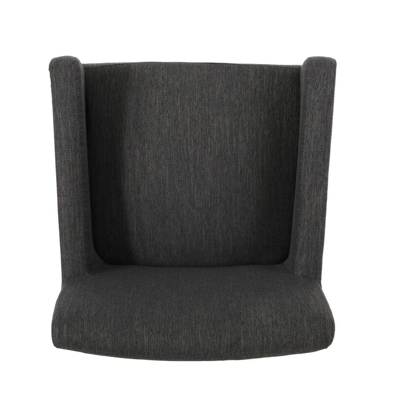 Roomfitters Upholstered Accent Armchair with Wooden Legs, Modern Single Lounge Chair for Living Room or Bedroom, Charcoal