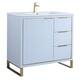 Option Patel Blue - Satin Brass Hardware