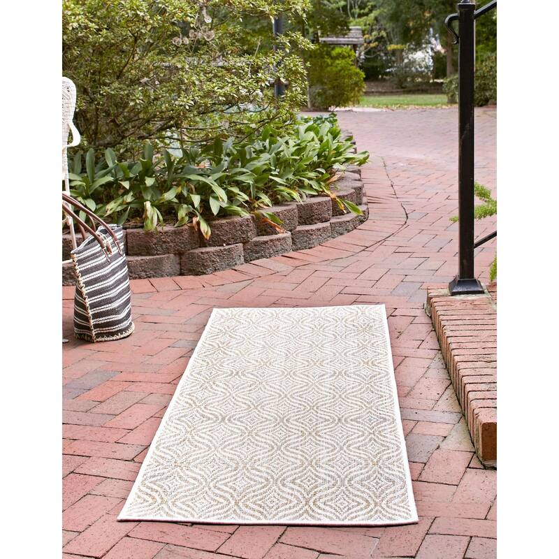 Outdoor Khence Collection Area Rug - Taupe - 2'x6'