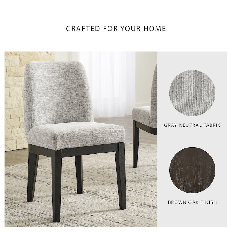 Burkhaus Dark Brown Dining Upholstered Side Chair, Set of 2 - 20.5" W x 24" D x 35.5" H