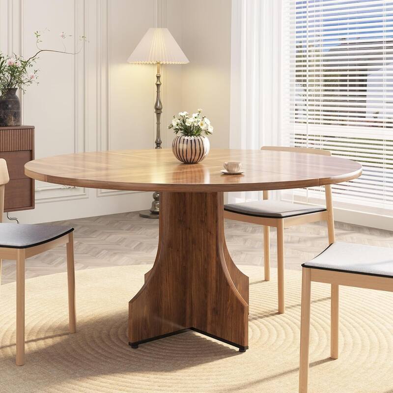 47 in Farmhouse Round Kitchen Dining Table for Apartment, Small Dining Room (Only Table)