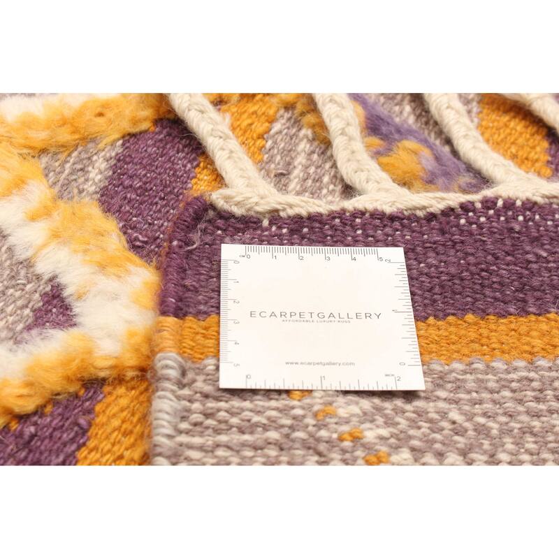 ECARPETGALLERY Hand-knotted Marrakech Purple Wool Kilim - 3'1 x 5'5