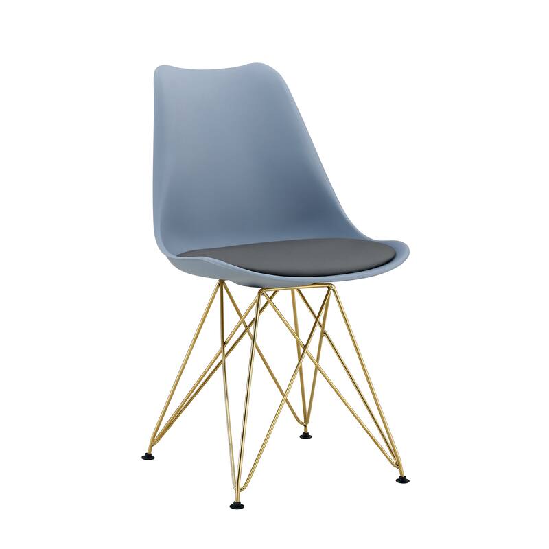 Modern Dining Chairs with Plastic Seat and Metal Legs (Set of 4)