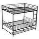 preview thumbnail 12 of 10, Metal Loft Bed with Storage Space and Ladder, Full Over Full