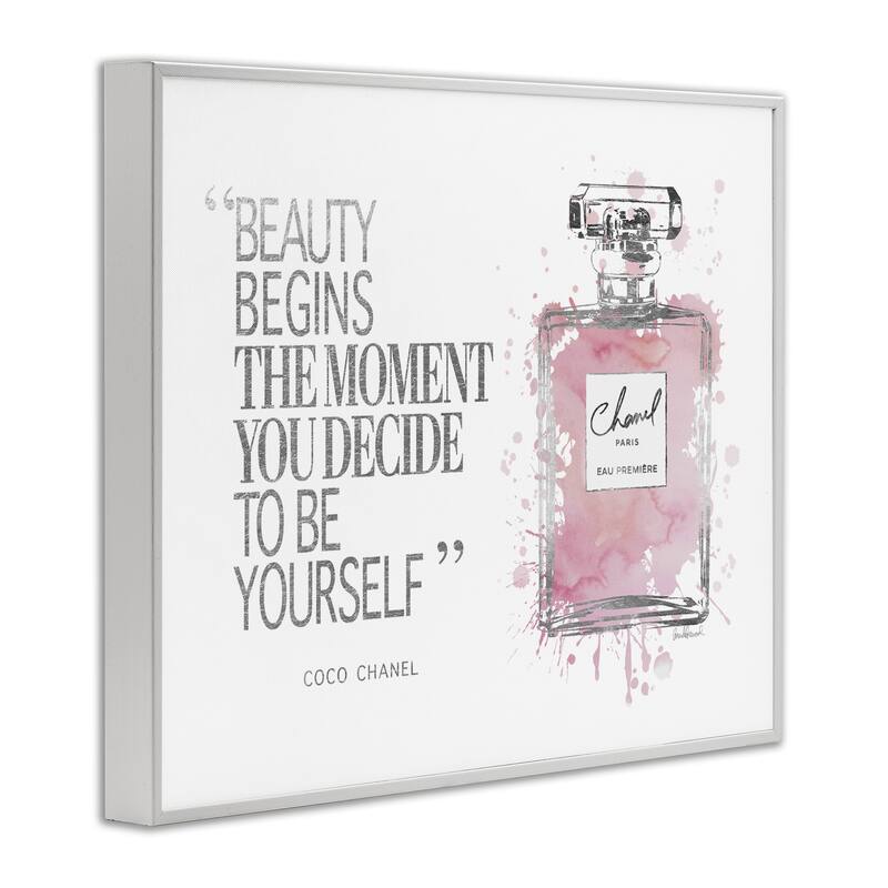 Stupell Beauty Begins Fashion Perfume Framed Wall Art