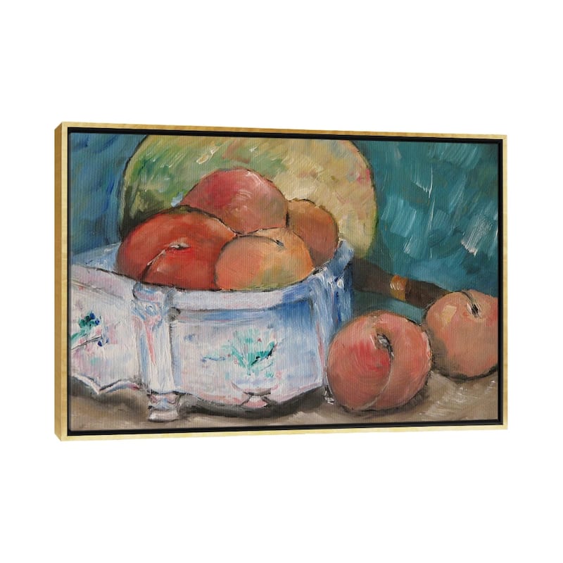 iCanvas "Fruit Bowl" by Paul Cezanne Framed Canvas Print - Gold - 26x40
