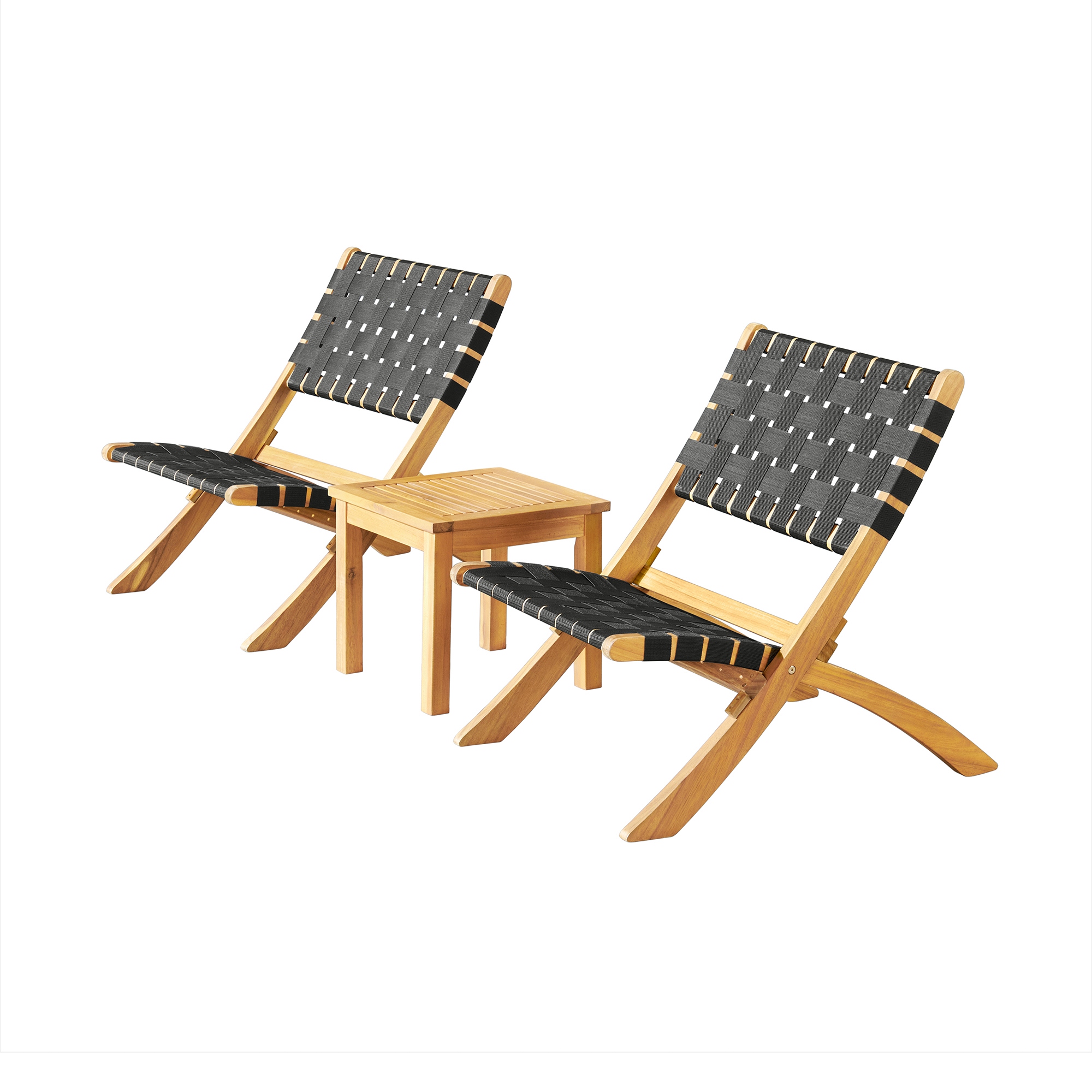Barre 3 Piece Outdoor Bistro Set with Two Chairs and 14