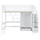 preview thumbnail 6 of 16, Playhouse Inspired Full size Loft Bed with Bookshelf, Drawers, Desk and Wardrobe, Sturdy Construction & Unique Design, White
