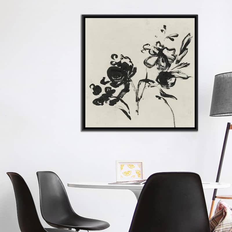 iCanvas "Black Florals I" by Isabelle Z Framed Canvas Print