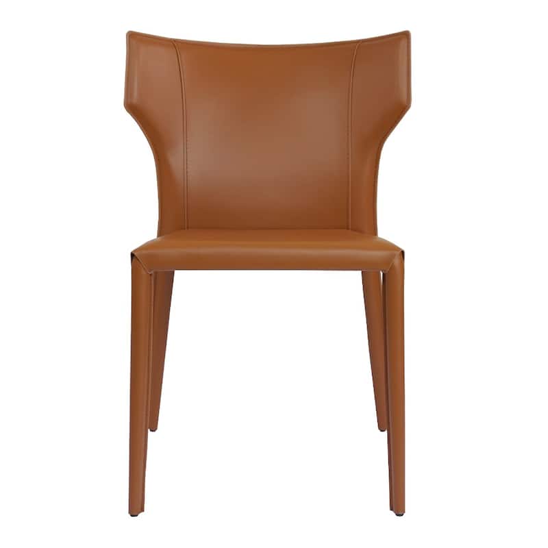 Adoro (Single) Mid-century Modern Wingback Leather Stackable Dining Chair