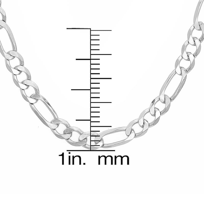 Roberto Martinez Sterling Silver 4 mm Figaro Chain (18"-30")