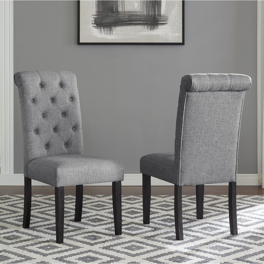 Gray tufted discount dining chair