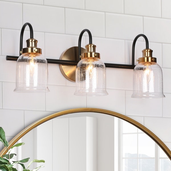 Kesa Modern 2 3 Light Black Gold Bathroom Vanity Lights Seeded Glass Bell Wall Sconces Bed Bath Beyond 35436924