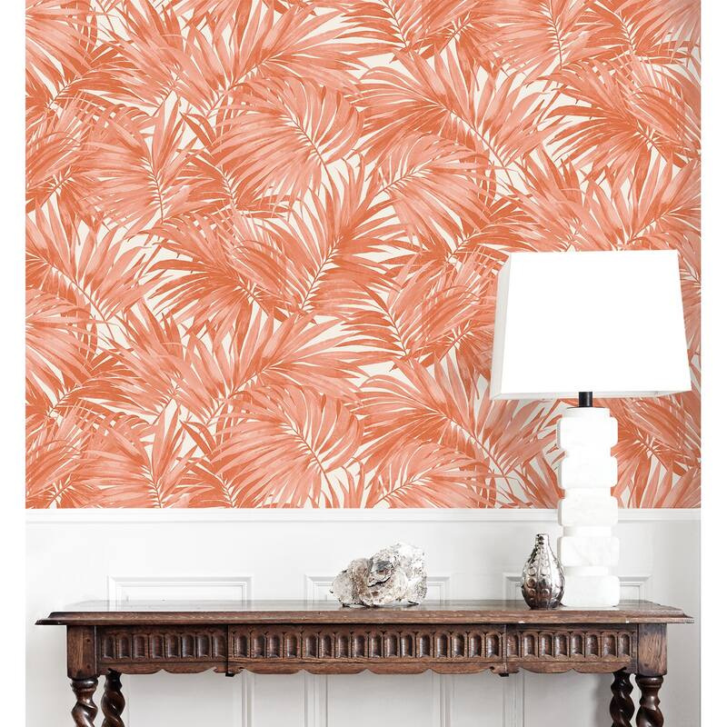 Lillian August Cordelia Tossed Palms Embossed Vinyl Unpasted Wallpaper