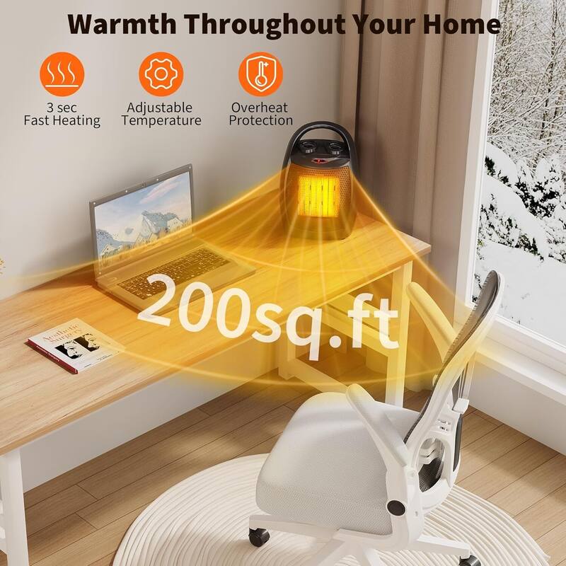 PTC Fast Heating Portable Electric Space Heater for Small Space