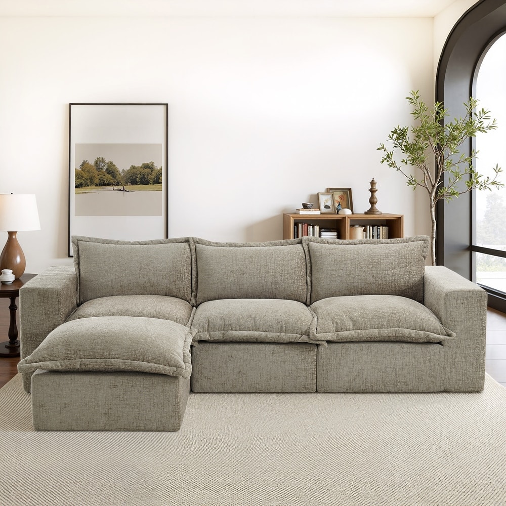 Comfy Cloud Couch Plush Modular Sectional Sofa For Living Room