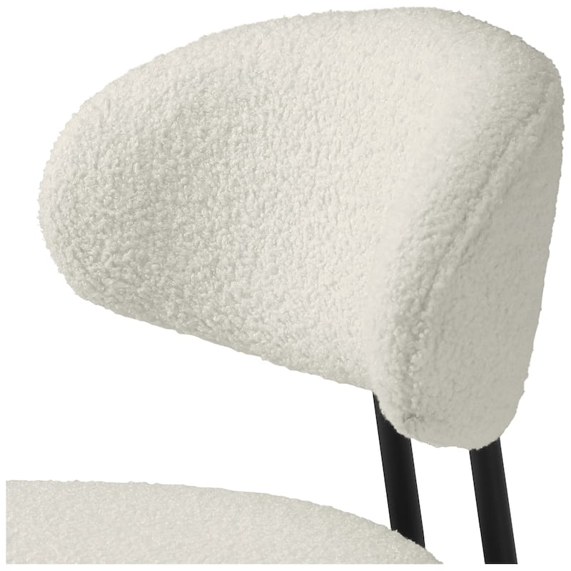 Bayville 27 Inch Faux Shearling Fabric Upholstered Swivel Counter Stool (Set of 2)