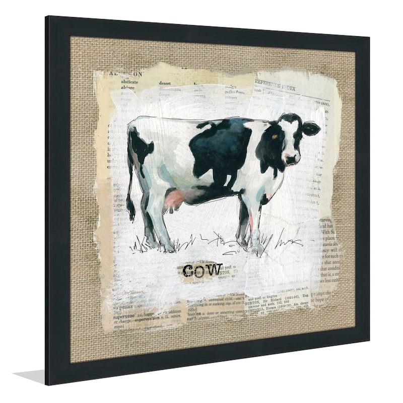 "Burlap Cow" by Carol Robinson Print on Acrylic.