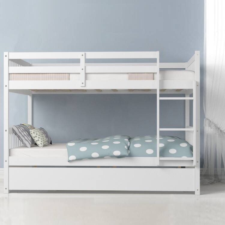 Full over Full Bunk Bed Platform Wood Bed