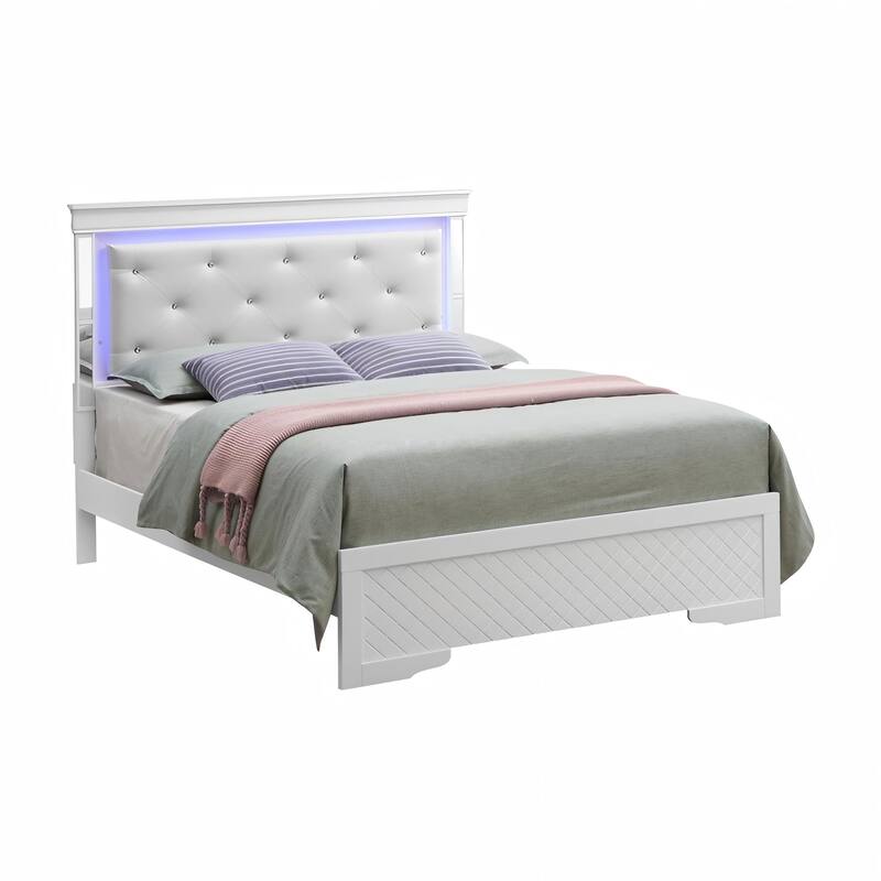 Chic Silver Champagne Full Bed with Durable Design