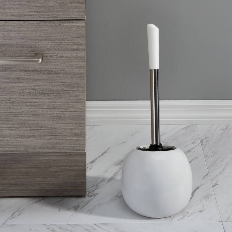 Bath Bliss 2 Pack Ceramic Dome Toilet Brush & Holder - Set