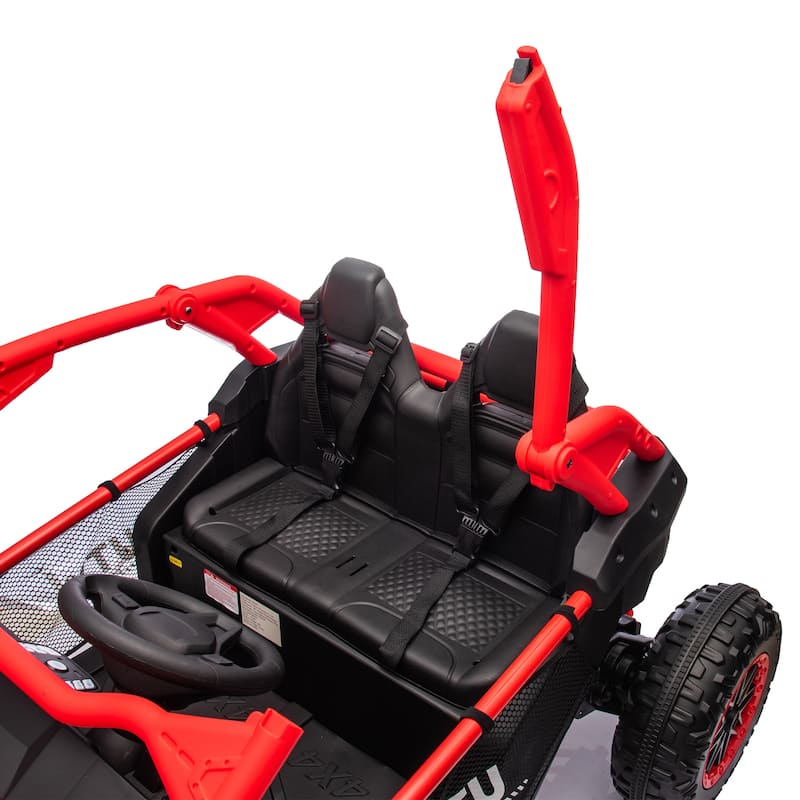 24V Two-seater Kids Ride w/Parents Control,20in seat width,400W Super high power,Horn,Rear storage space,For Kids aged 3+