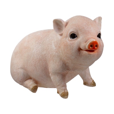 12" Realistic Pink Piglet Outdoor Garden Statue