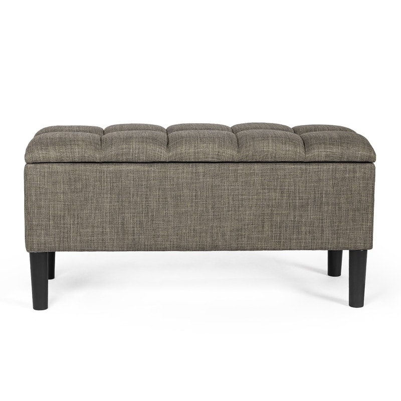 Adeco Storage Ottoman Upholstered Modern End of Bed Bench Living Room