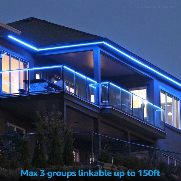 50ft LED Neon Rope Light IP67 120V Linkable to 150ft ETL Certified Blue