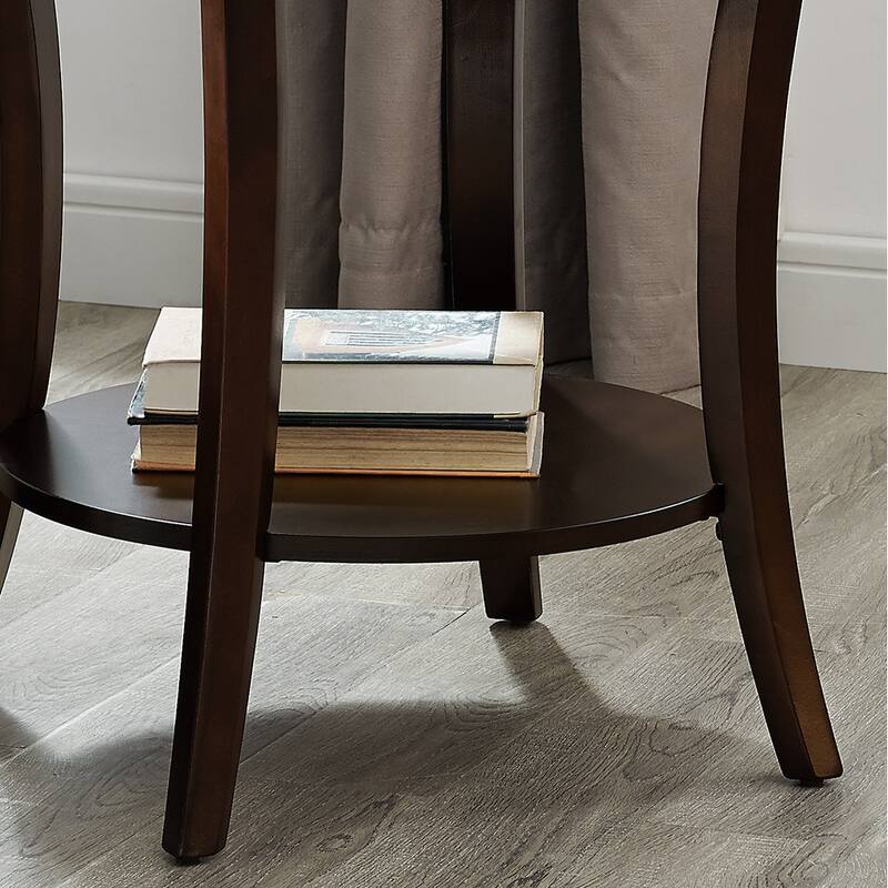 Perth Contemporary Oval Shelf End Table, Espresso - Wood - Espresso