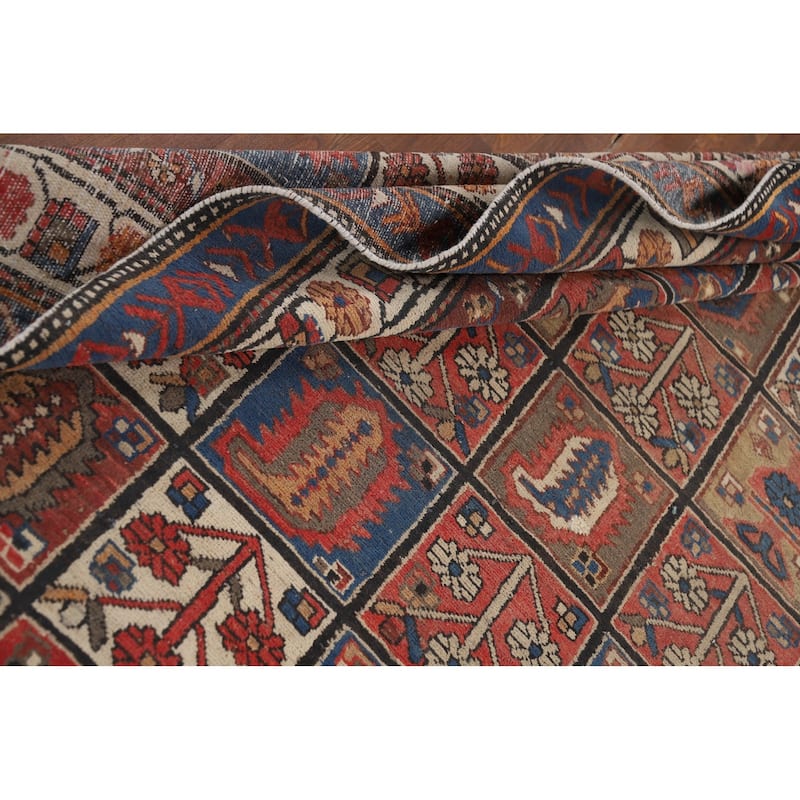 Garden Design Bakhtiari Vintage Persian Rug Handmade Wool Carpet - 6'10" x 9'4"