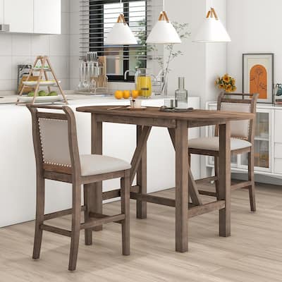 3PCS Drop Leaf Dining Table Set