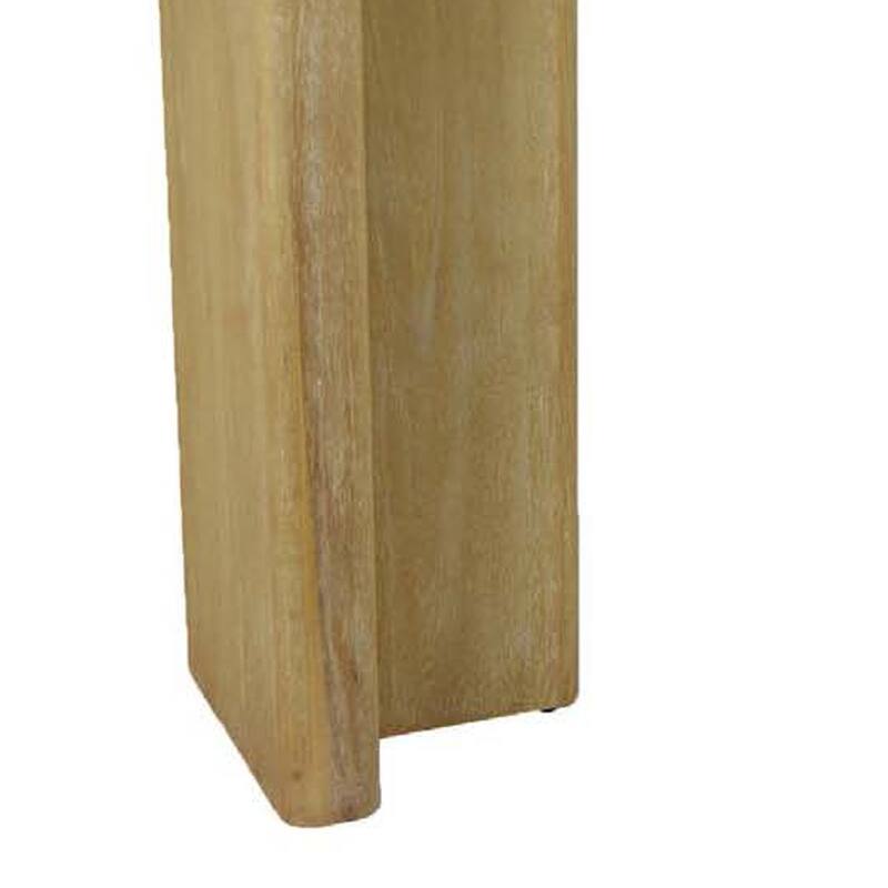 Console Table, Rounded Edge Top, Paneled Legs, XL 63 Inch Brown Wood
