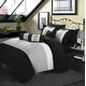 preview thumbnail 2 of 6, Chic Home Serenity Colorblock Microfiber 10-piece Comforter Set Black/Grey - Queen