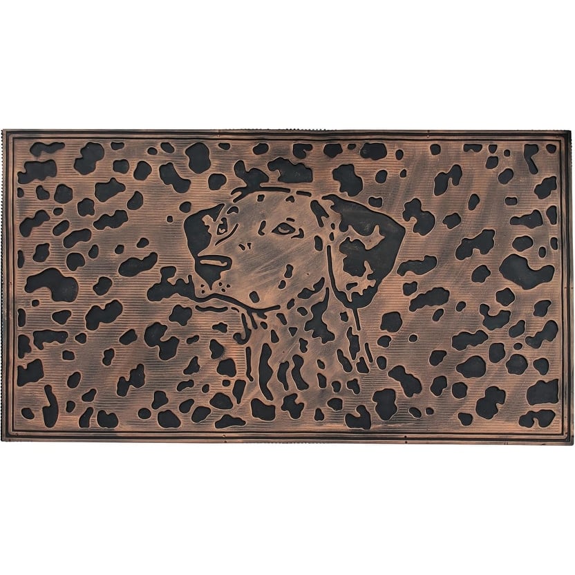A1HC Dog Sketch Rubber Mat, Beautifully Copper Finished 18" X 30"