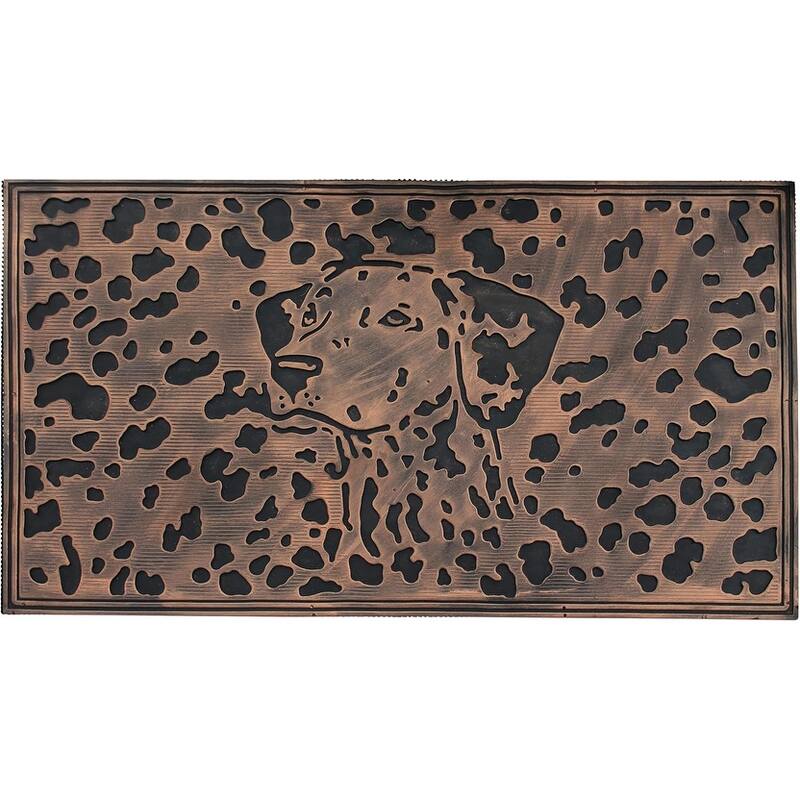 A1HC Dog Sketch Rubber Pin Outdoor Entrance Mat, Beautifully Copper Finished 18" X 30"