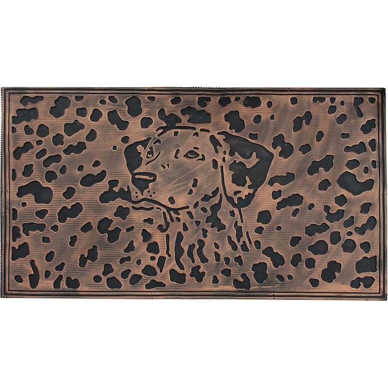 A1HC Welcome Rubber Pin Mat, Beautifully Copper Finished 18" X 30" - Dog Sketch
