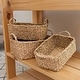 preview thumbnail 2 of 1, 3Pc Rect. Seagrass Basket With Braided Handles Natural