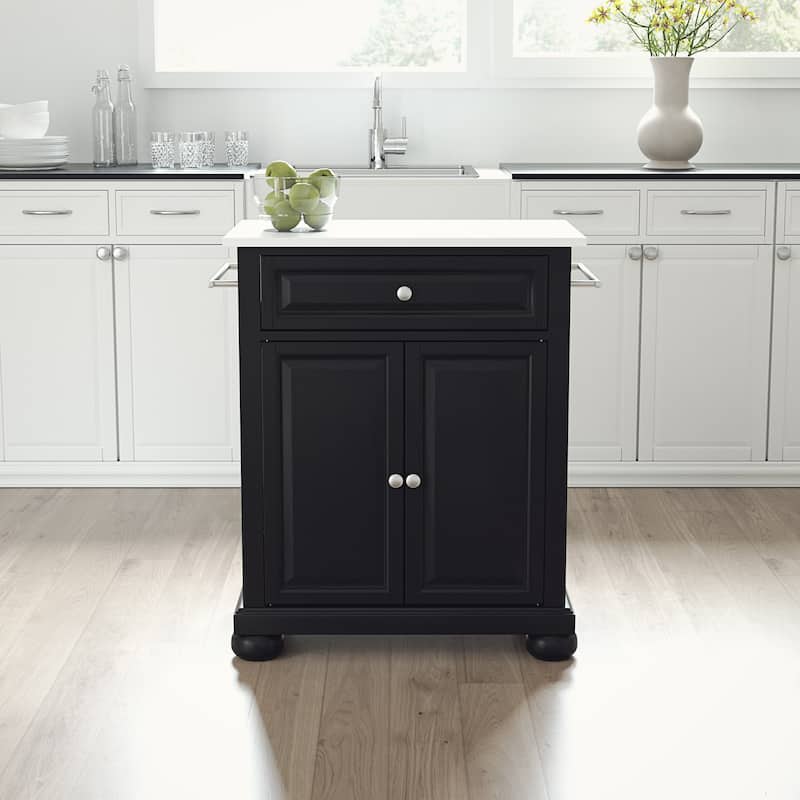Crosley Alexandria Granite Top Portable Kitchen Island/Cart - 31"W x 18"D x 35.5"H