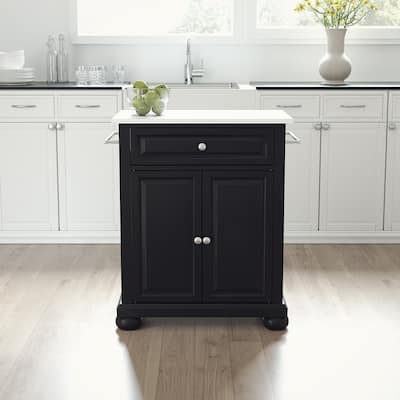 Crosley Alexandria Granite Top Portable Kitchen Island/Cart - 31"W x 18"D x 35.5"H