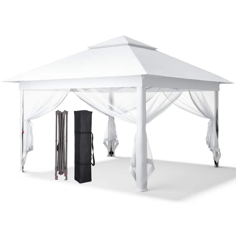 Ainfox 11x11ft Gazebo Outdoor Pop up Canopy with Mosquito Net and Carry Bag