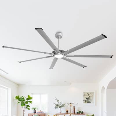 100" Indsutrial Silver Extra Larger Commercial Ceiling Fan with Light and Remote