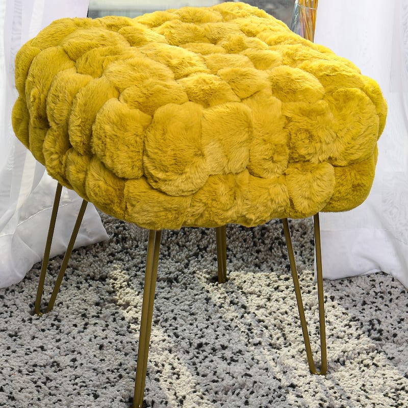 FoxFauxFur Pouf Stool