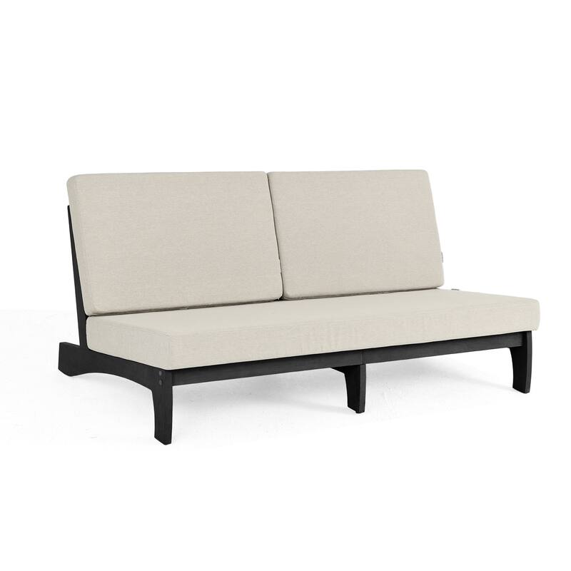 3 Seat Wood 64" W Outdoor Patio Sofa with Cushion